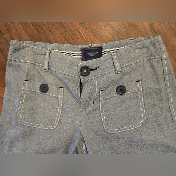 American Eagle Outfitters Pants - American Eagle Gray Cotton Wide Leg Multi Pocket Pants Size 2